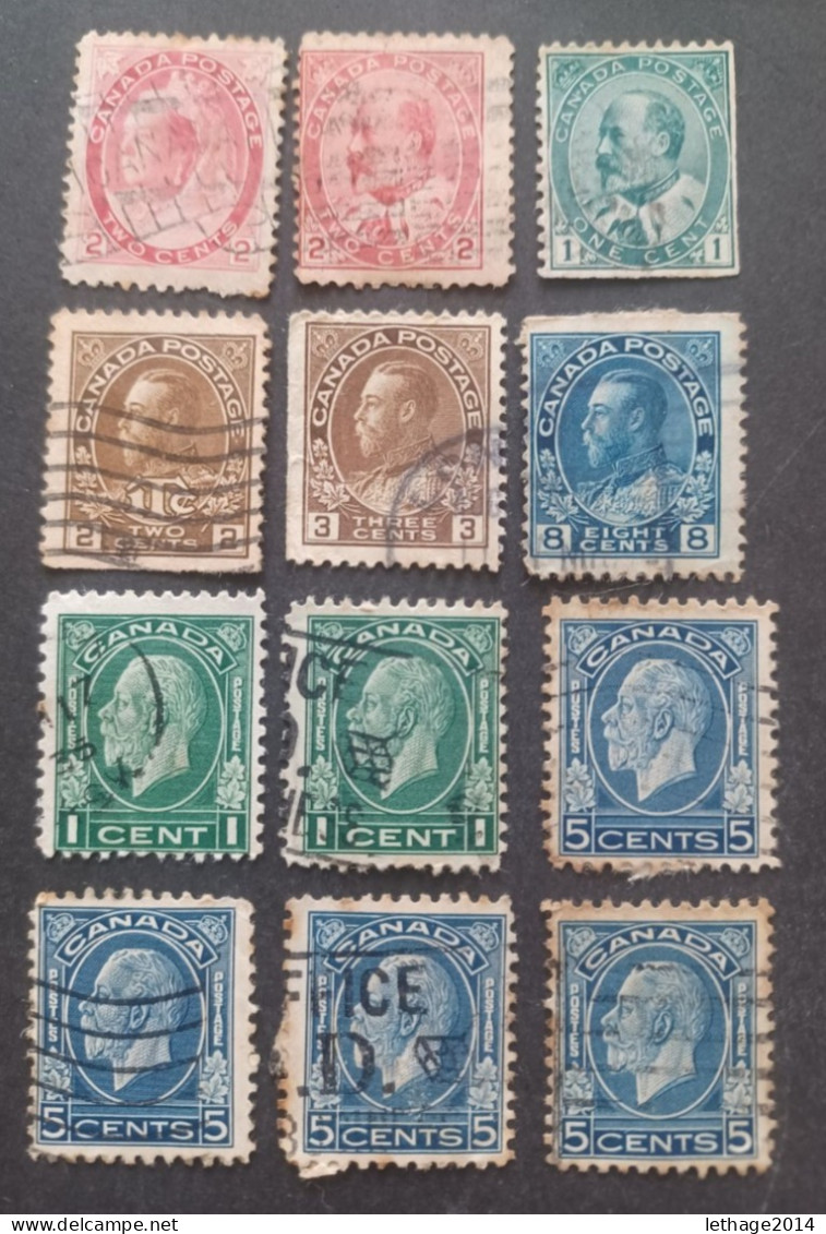 CANADA 1928 KING GEORGE V + 6 SCANNERS MANY FRAGMANT PERFIN OBLITERE STOCK LOT MIX  --- GIULY - Oblitérés