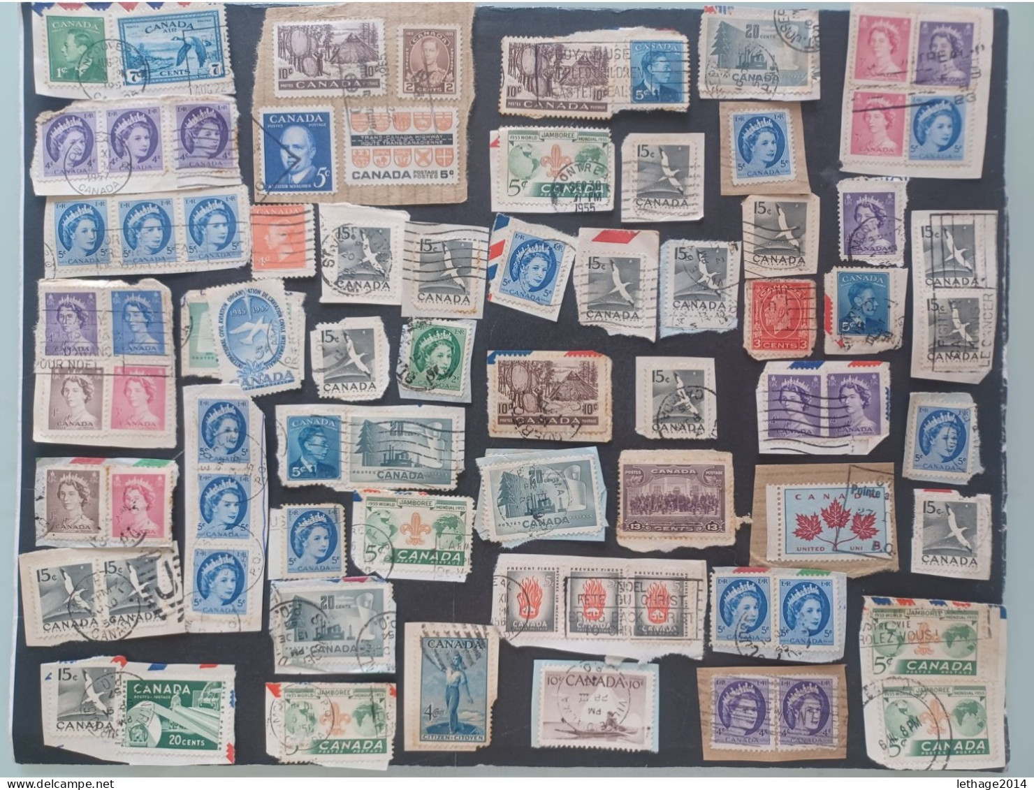 CANADA 1928 KING GEORGE V + 6 SCANNERS MANY FRAGMANT PERFIN OBLITERE STOCK LOT MIX  --- GIULY - Used Stamps