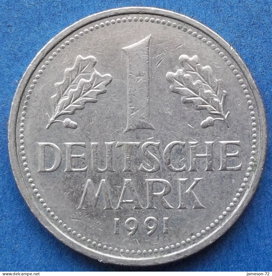 GERMANY - 1 Mark 1991 F KM# 110 Federal Republic Mark Coinage (1946-2002) - Edelweiss Coins - 1 Marco