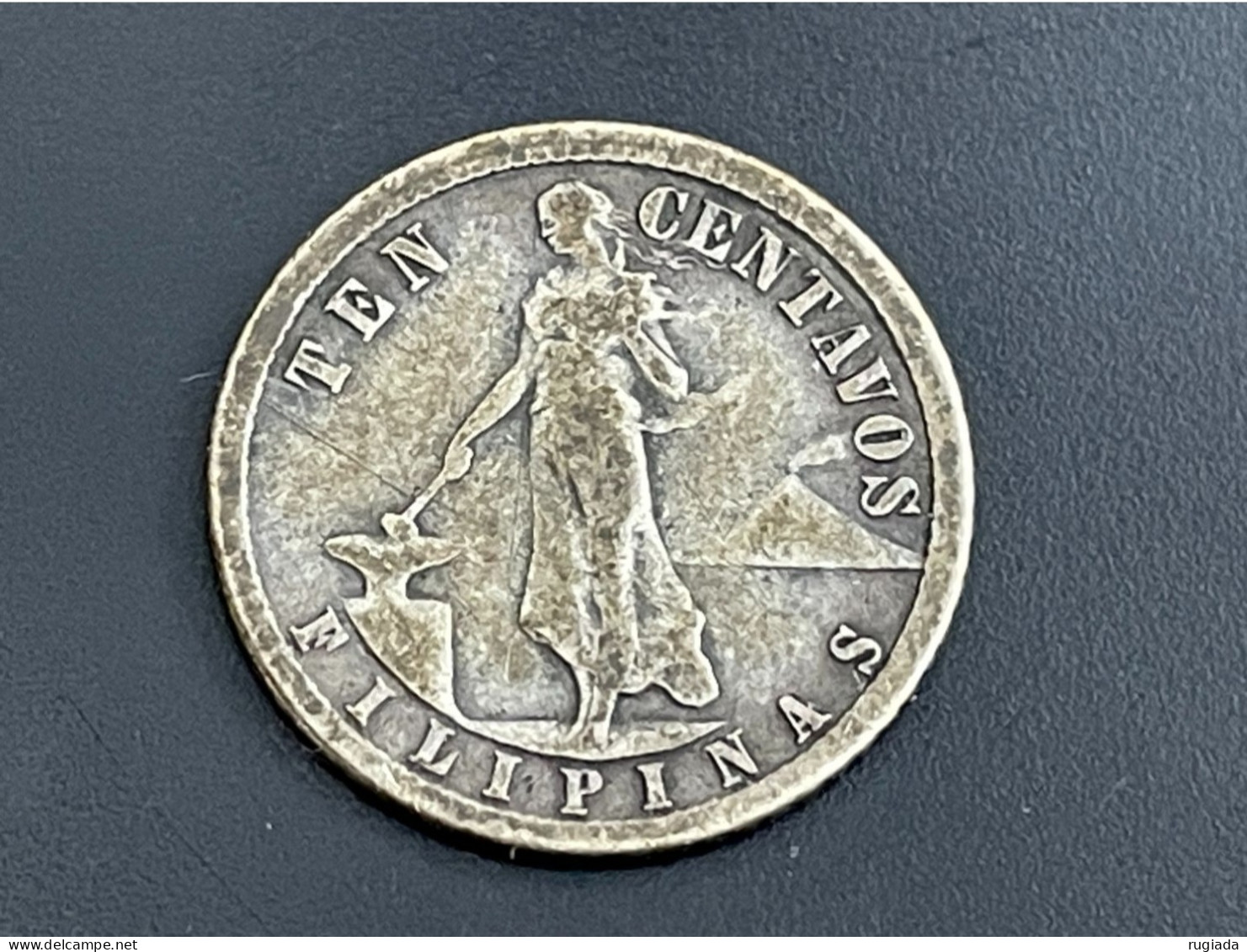 1913 United States Philippines 10 Centavos Silver Coin .75, VF Very Fine - Filippine