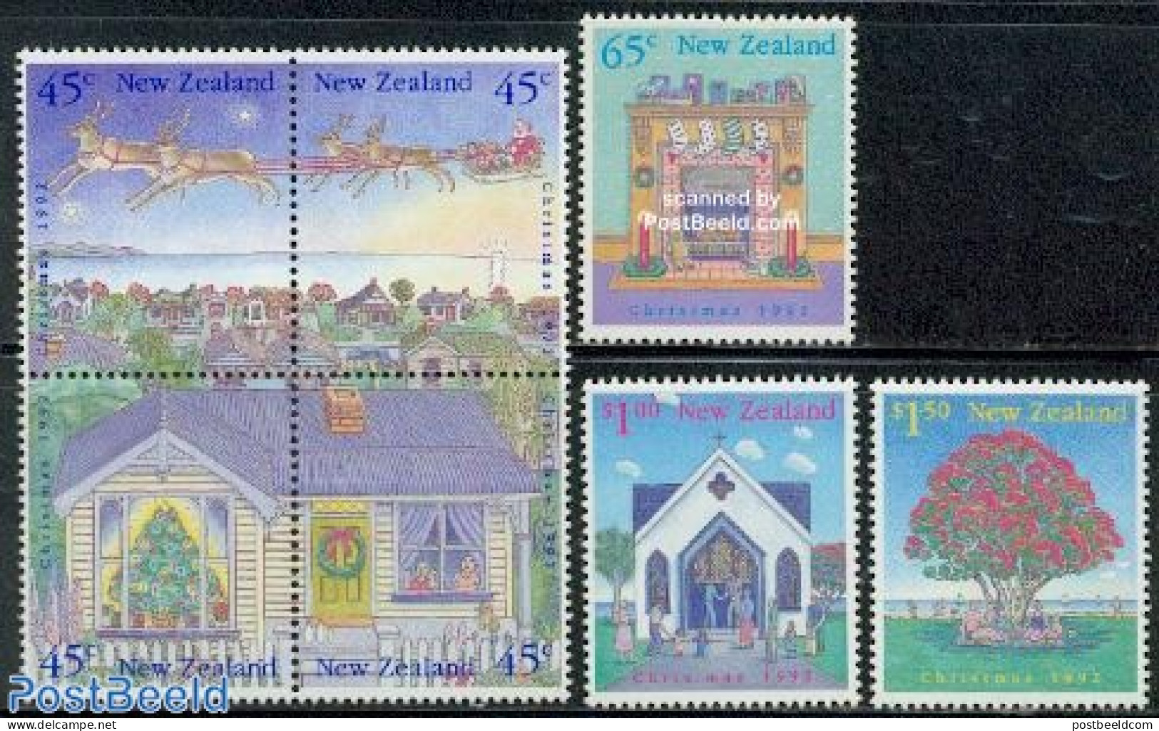 New Zealand 1992 Christmas 7v (3v+[+]), Mint NH, Nature - Religion - Cats - Trees & Forests - Christmas - Ungebraucht