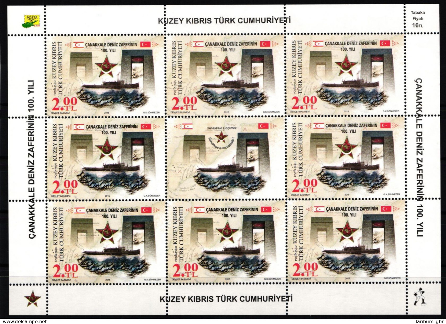 Türk. Zypern 805 Postfrisch Als Kleinbogen #JI469 - Used Stamps