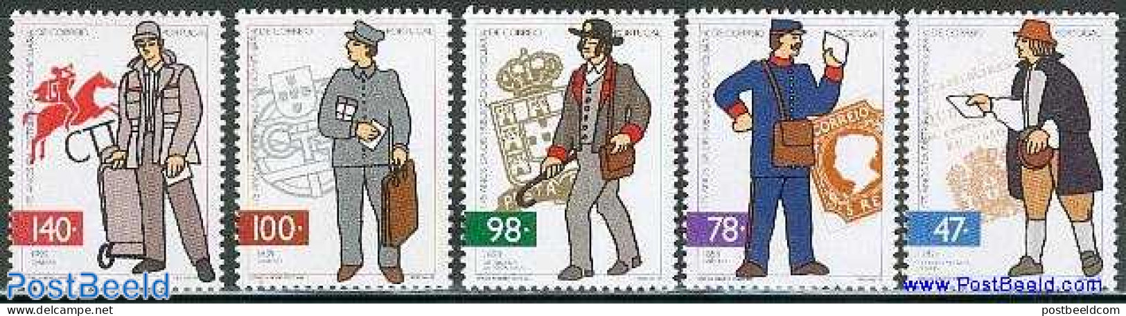 Portugal 1996 Postal Service 5v, Mint NH, Post - Stamps On Stamps - Nuevos