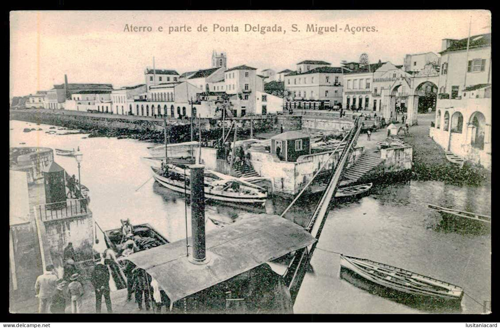 SÃO MIGUEL - PONTA DELGADA - Aterro E Parte De Ponta Delgada. ( Ed Cervejaria Pereira) Carte Postale - Açores