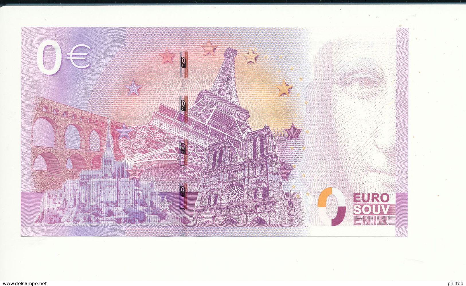 2015-1 - Billet Souvenir - 0 Euro - UEAW - MUSÉE OCÉANOGRAPHIQUE DE MONACO - N° 19825 - Billet épuisé - Essais Privés / Non-officiels