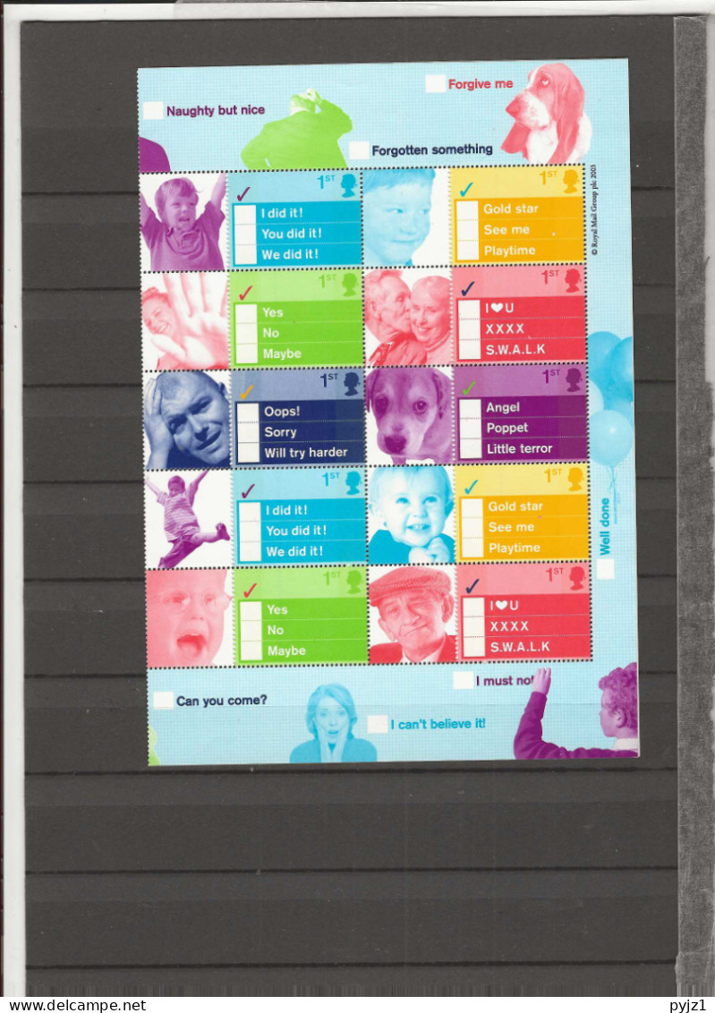 2003 MNH Great Britain Mi 2080-85 Smilers Sheet (folded) Postfris** - Unused Stamps