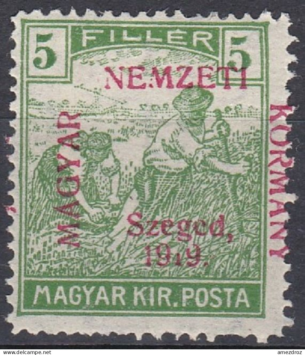 Hongrie Szeged 1919 Mi 8 MH * Moissonneurs  (A10) - Szeged
