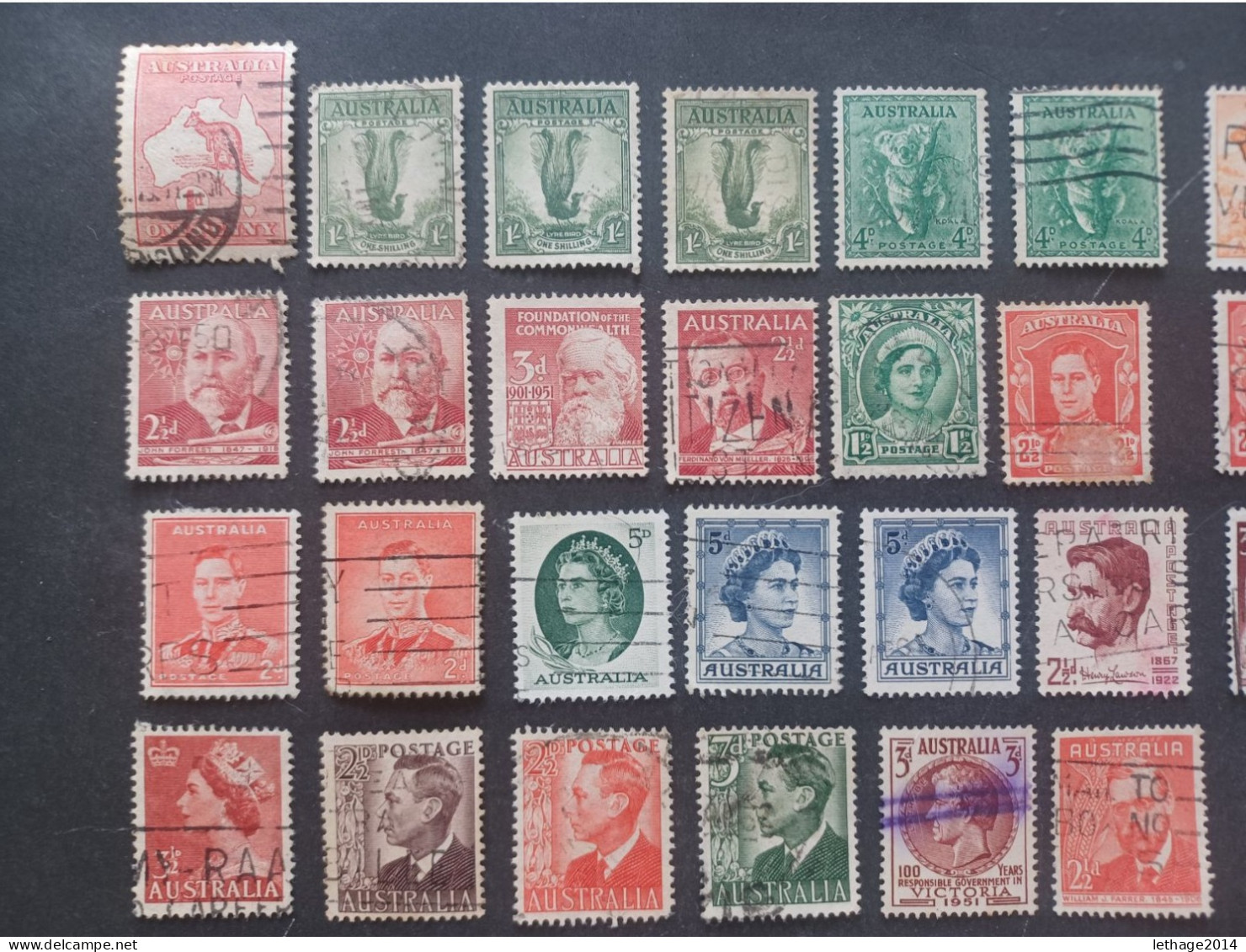 AUSTRALIA 1913-24 KING GEORGE V 15 SCANNERS + MANY FRAGMANT PERFIN OBLITERE STOCK LOT MIX  --- GIULY