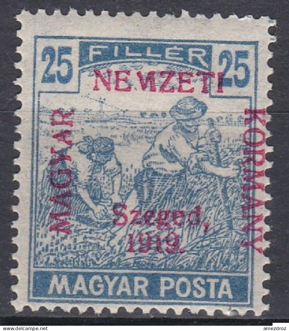 Hongrie Szeged 1919 Mi 12 MH * Moissonneurs  (A10) - Szeged