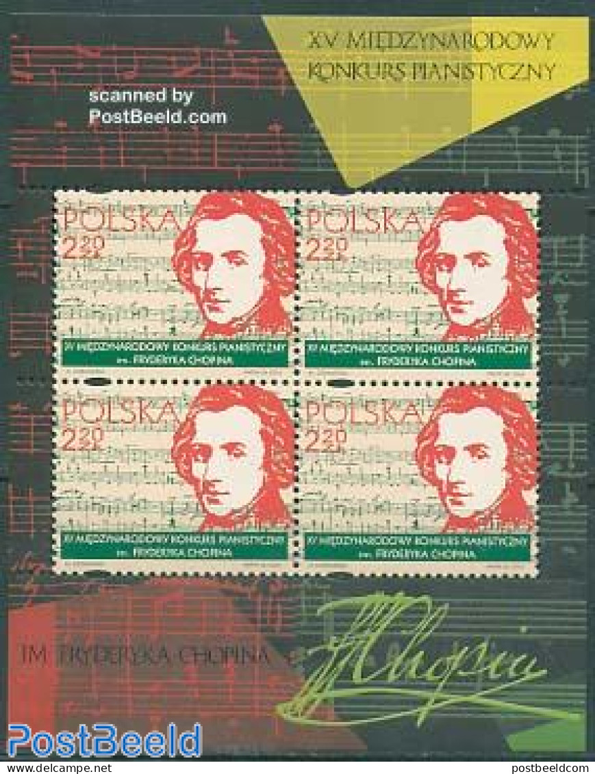 Poland 2005 Chopin Piano Competition S/s, Mint NH, Performance Art - Music - Staves - Ongebruikt