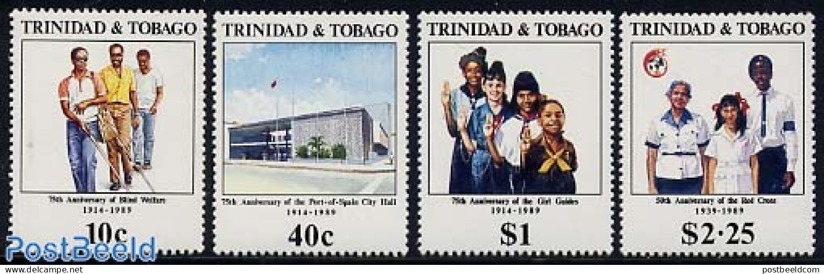 Trinidad & Tobago 1989 Mixed Issue 4v, Mint NH, Health - Sport - Disabled Persons - Red Cross - Scouting - Handicaps