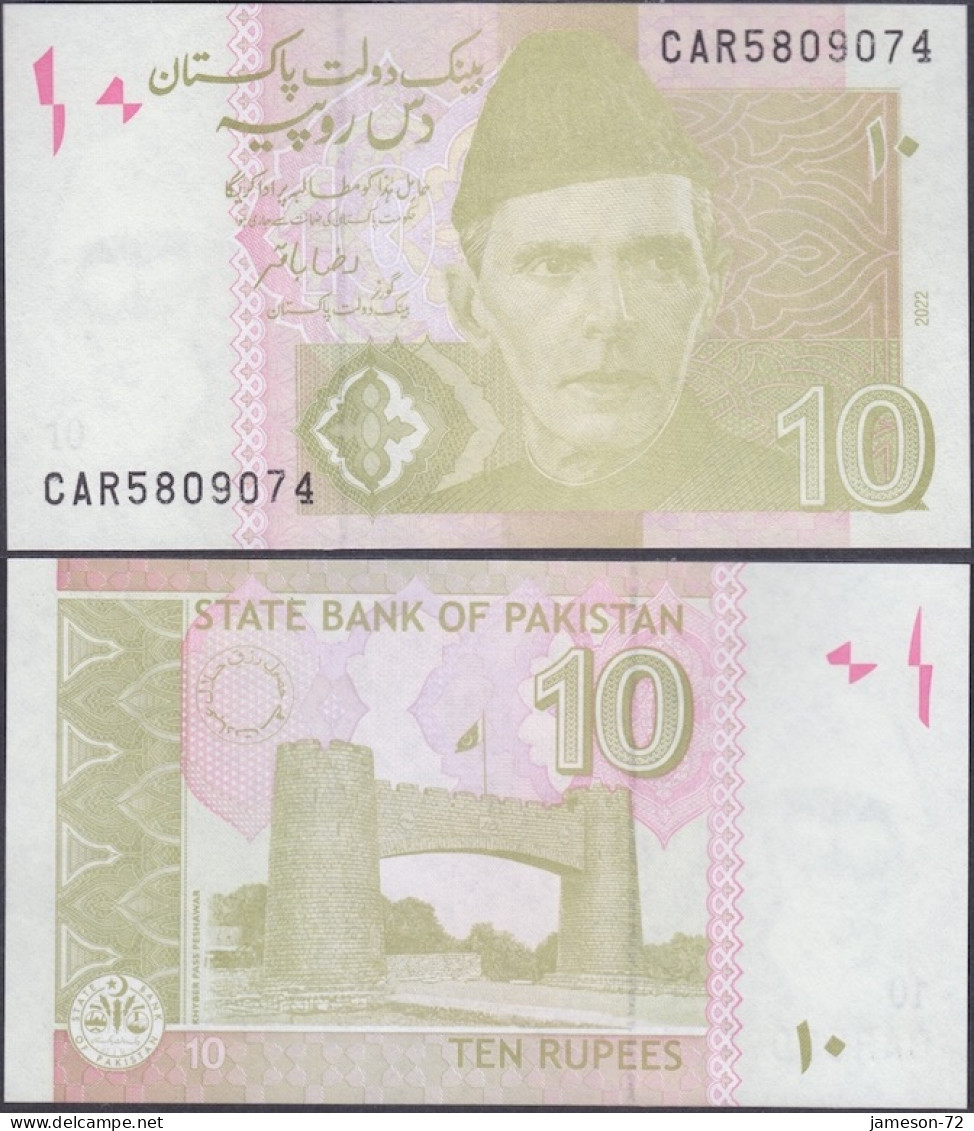 PAKISTAN - 10 Rupees 2022 P# 45 Asia Banknote - Edelweiss Coins - Pakistan