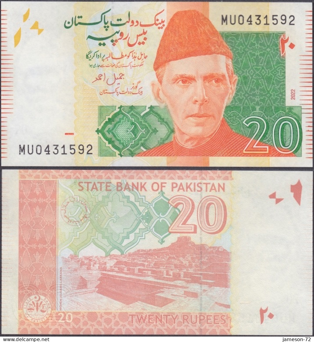 PAKISTAN - 20 Rupees 2022 P# 55 Asia Banknote - Edelweiss Coins - Pakistan