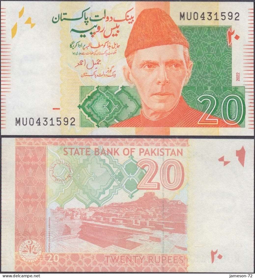 PAKISTAN - 20 Rupees 2022 P# 55 Asia Banknote - Edelweiss Coins - Pakistán