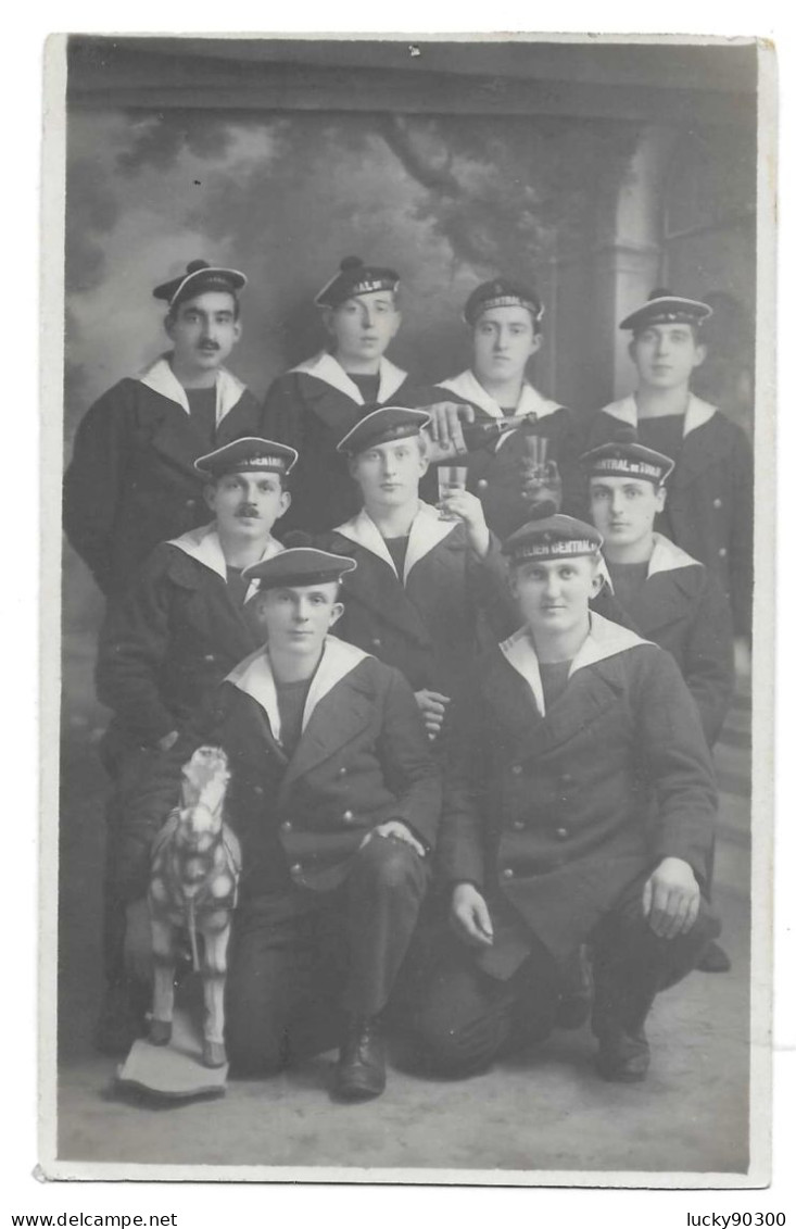 CARTE PHOTO MILITAIRE - GROUPE DE MARINS - ATELIER CENTRAL DE TOULON - 1924 - Widmungen