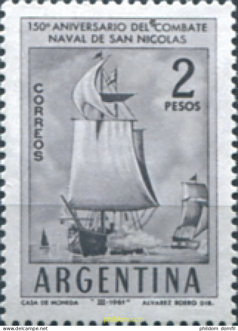 726607 HINGED ARGENTINA 1961 150 ANIVERSARIO DEL COMBATE NAVAL SAN NICOLAS - Ungebraucht