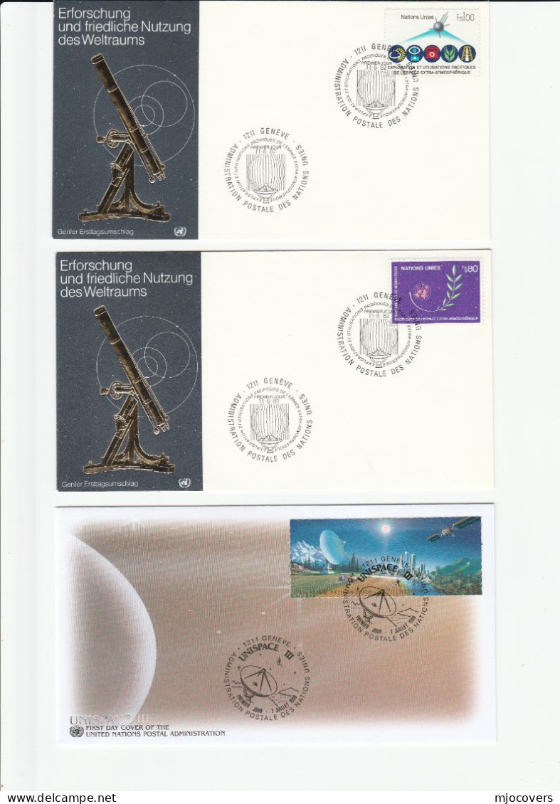 SPACE 5 Diff FDCS  United Nations Fdc Stamps Cover 1970s - 1990s - America Del Nord