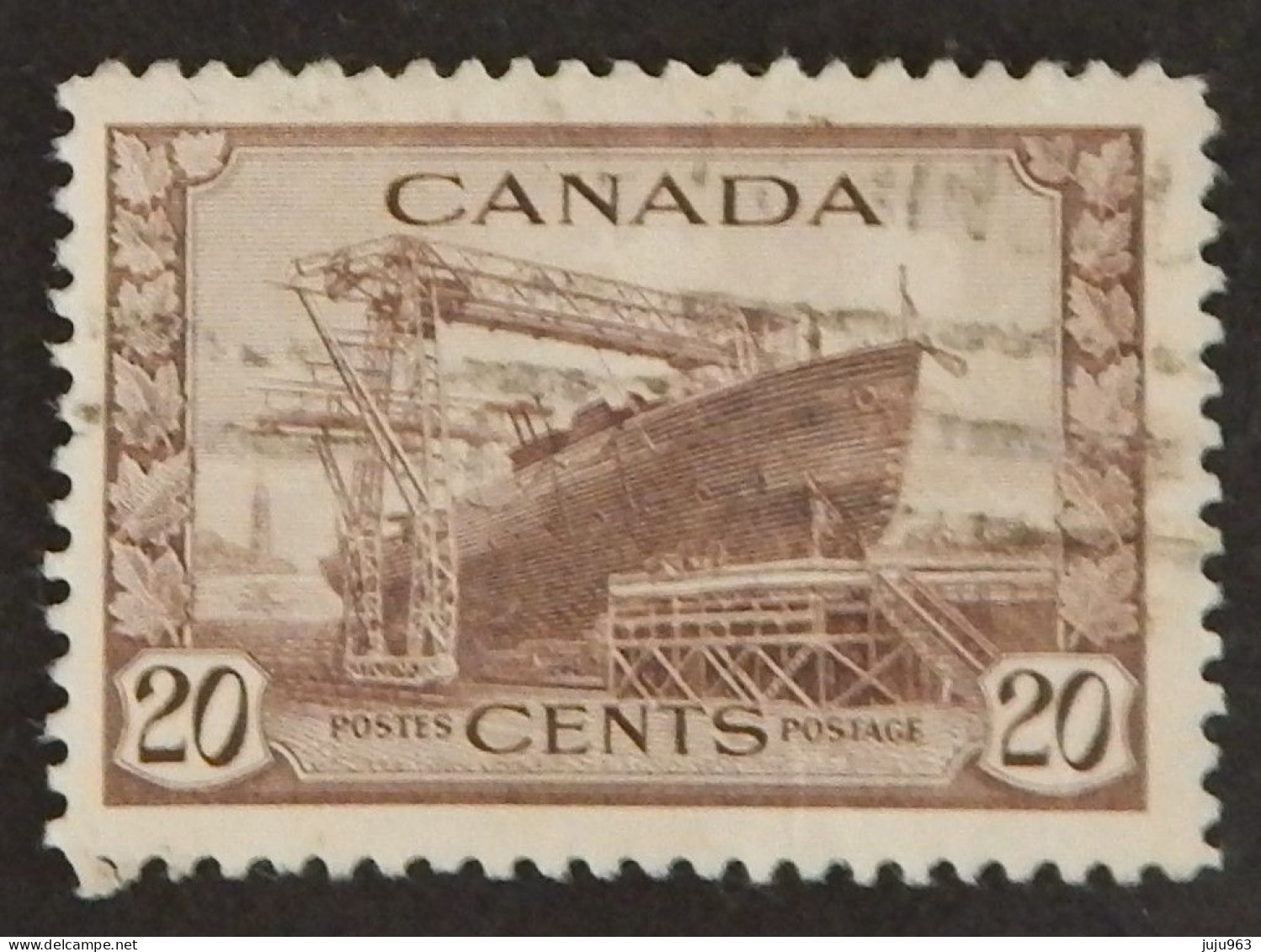 CANADA YT 216 OBLITÉRÉ "CORVETTE" ANNÉES 1943/1948 - Gebruikt