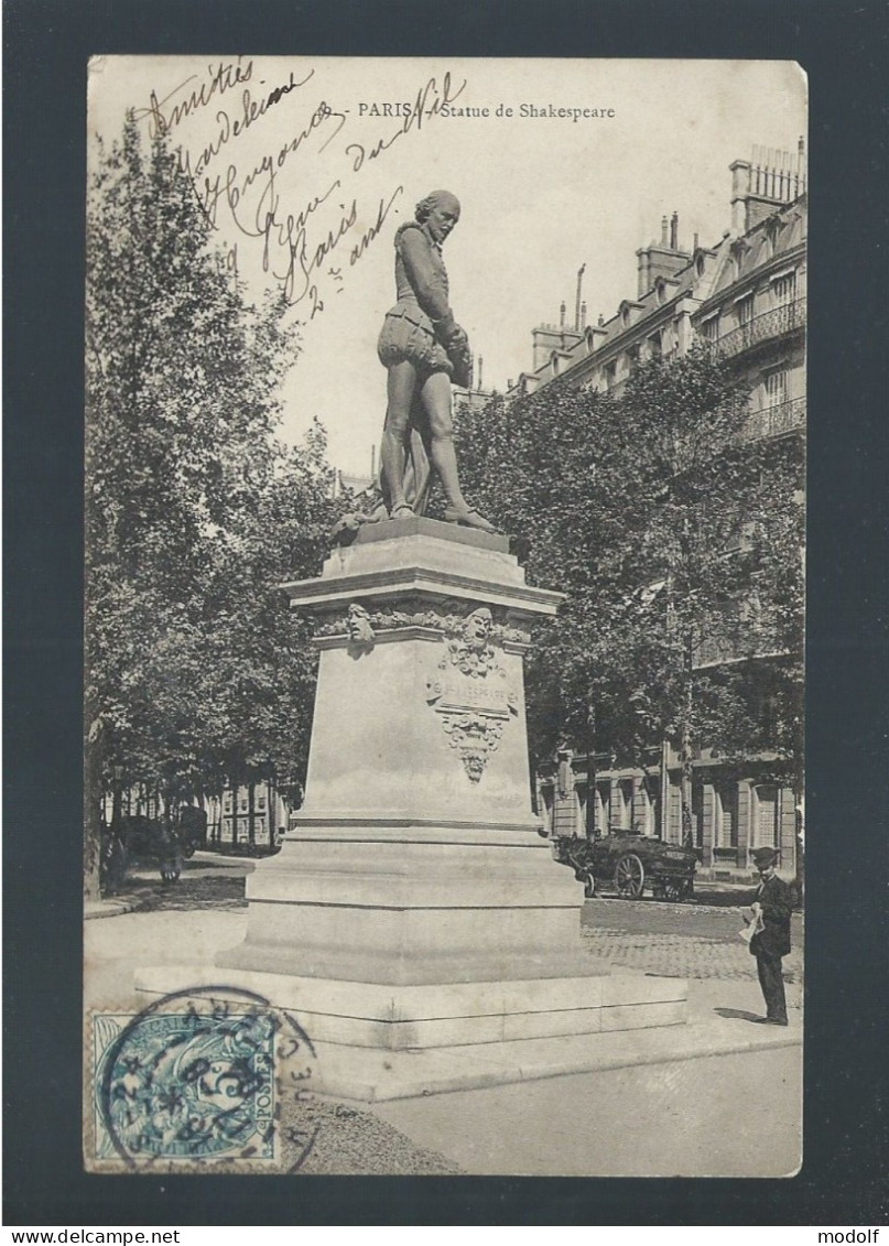 CPA - 75 - N°19 - Statue De Shakespeare - Précurseur - Circulée En 1904 - Statues