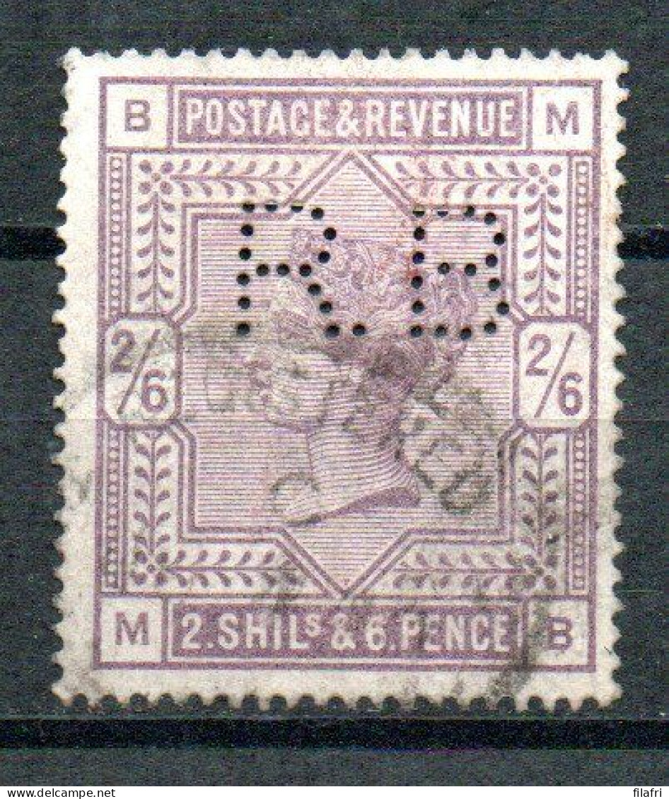 Yv 86 - Perfin R.B. - Period 1840 - 1901 "Queen Victoria" : Quality Stamp (2 Scans) - Perfins