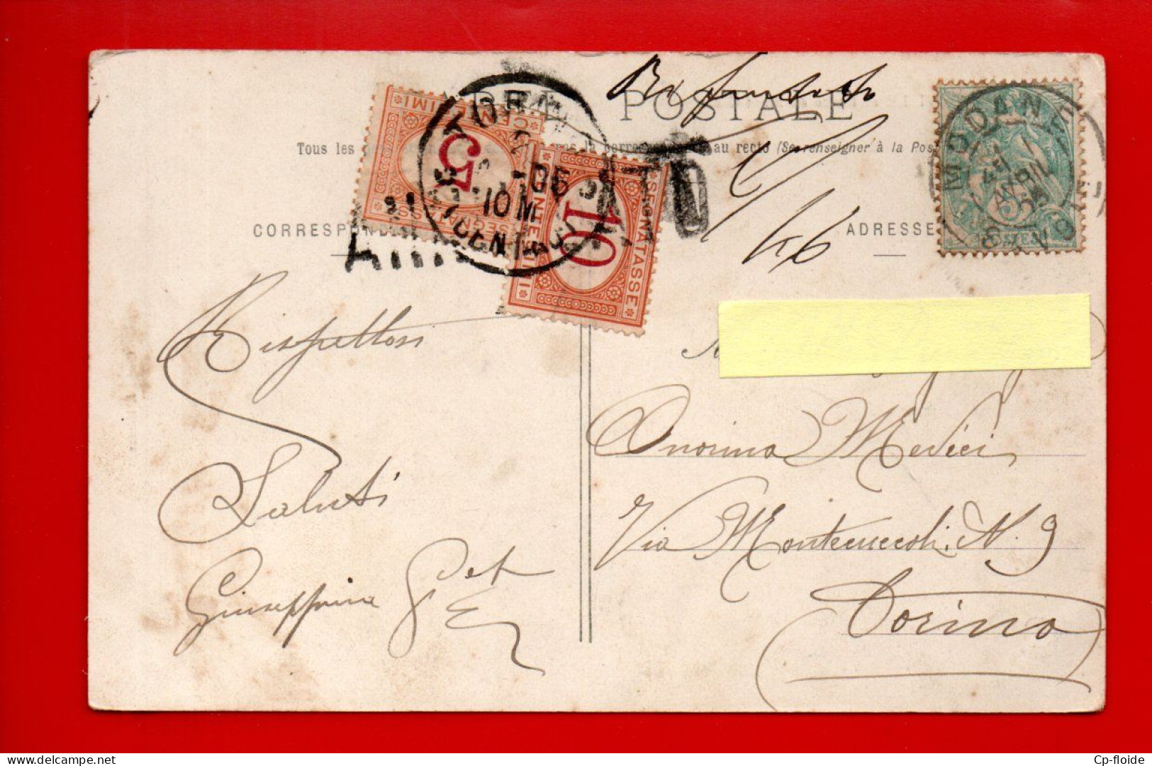 ITALIE . SEGNATASSE 5 Et 10 CENTESIMI . TAXE . DE MODANE VILLE À TURINO - Réf. N°940T - - Portomarken