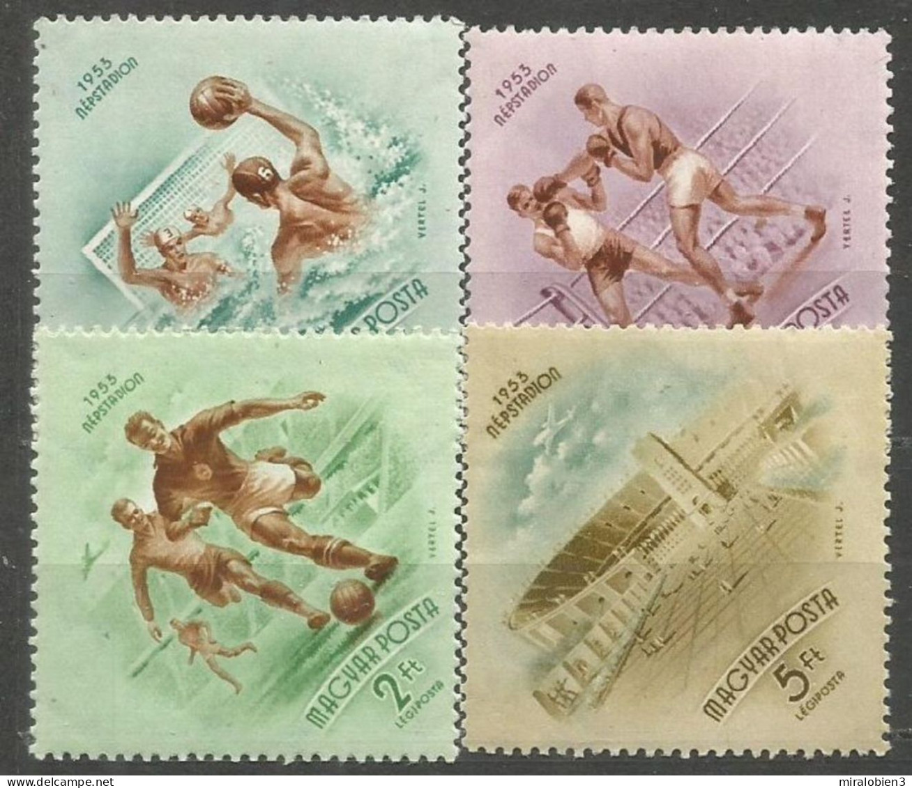 HUNGRIA CORREO AEREO YVERT NUM. 148/152 ** SERIE COMPLETA SIN FIJASELLOS - Unused Stamps