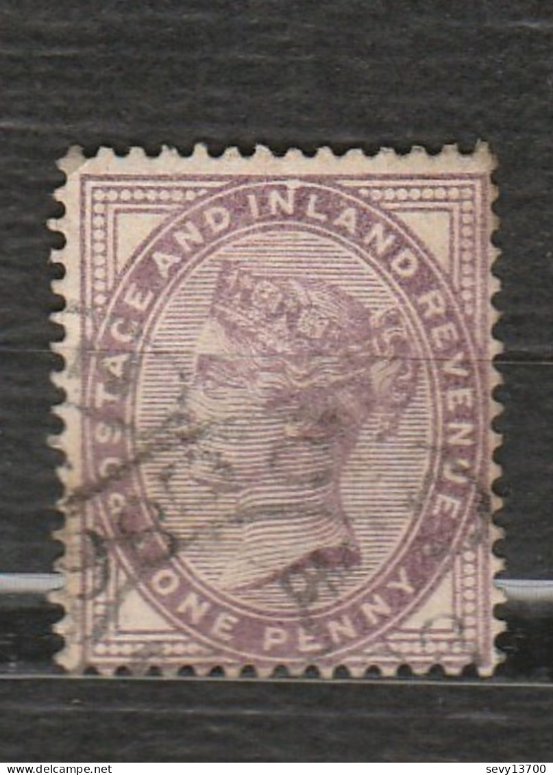 Timbre Postage And Inland Revenue 1 Penny Lilas Queen Victoria Année 1881 Mi 651 - Oblitérés