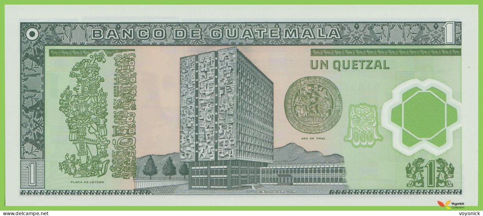 Voyo GUATEMALA 1 Quetzal 2008 P115a B593b B-C UNC Polymer - Guatemala