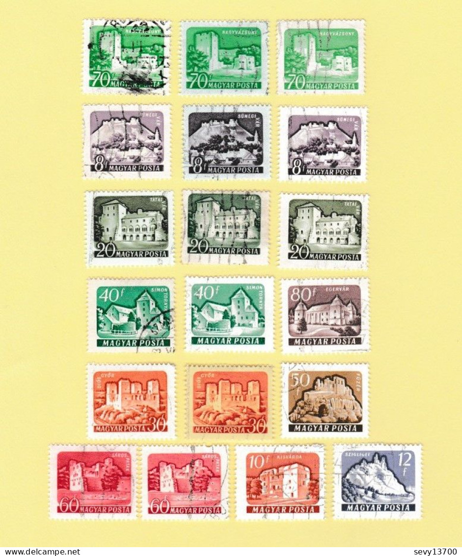 Hongrie - Magyar Posta - Lot De 57 Timbres Les Constructions (Chateaux, Immeubles Barrages ....) - Sammlungen