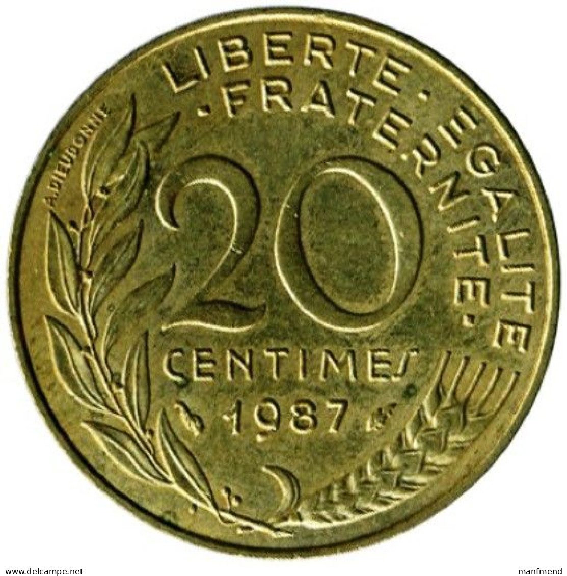 France - 1987 - KM 930 - 20 Centimes - XF - 20 Centimes
