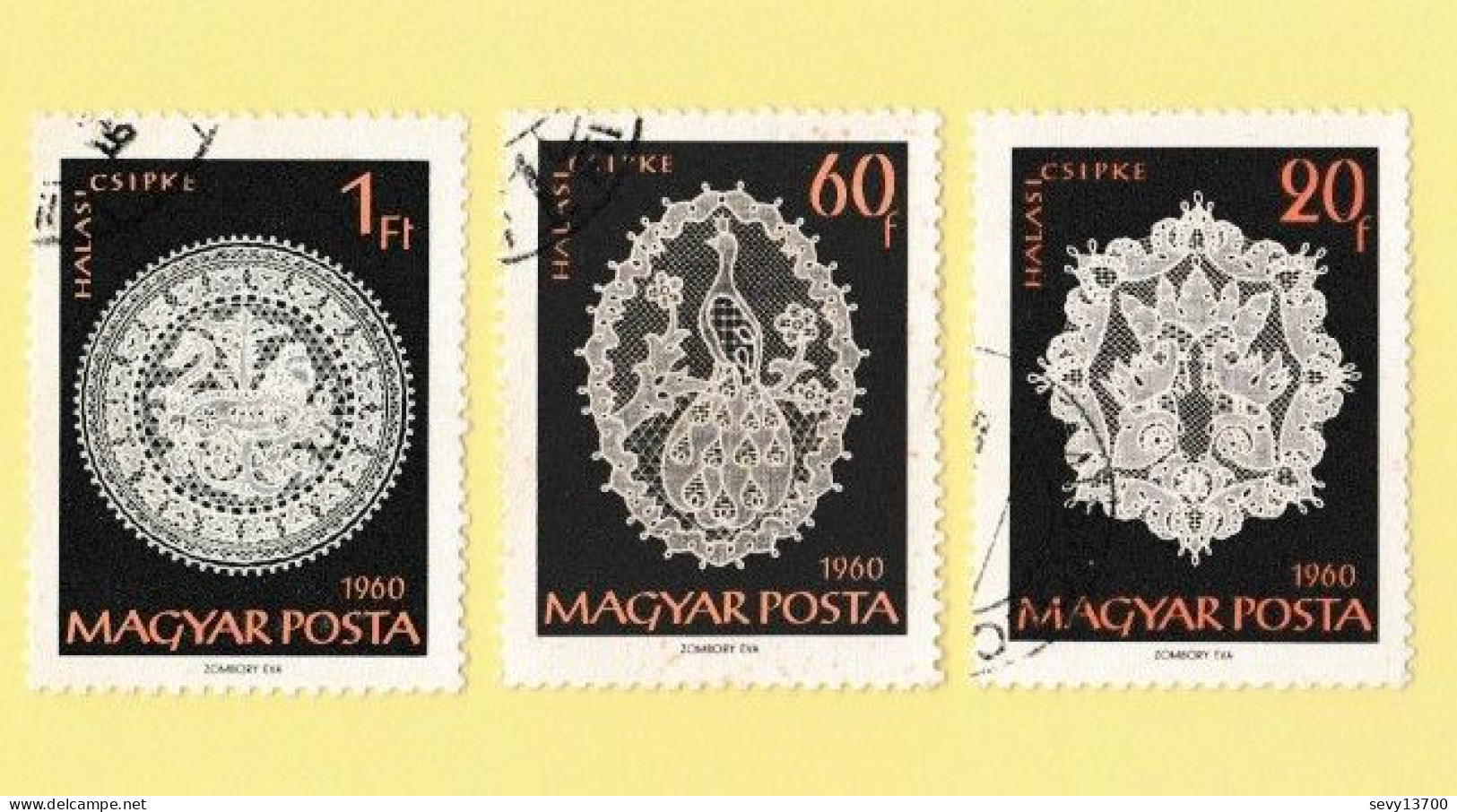 Hongrie - Magyar Posta - lot de 36 timbres le travail, l'artisanat, les moissons, la faïence et la dentelle