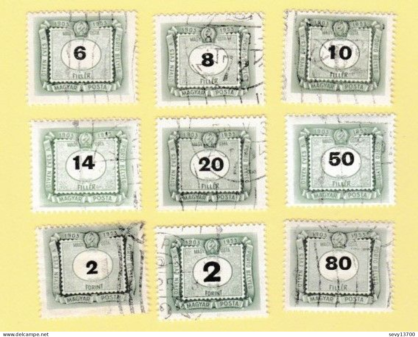 Hongrie - Magyar Posta - Lot De 51 Timbres Taxe Et De Service - Oficiales