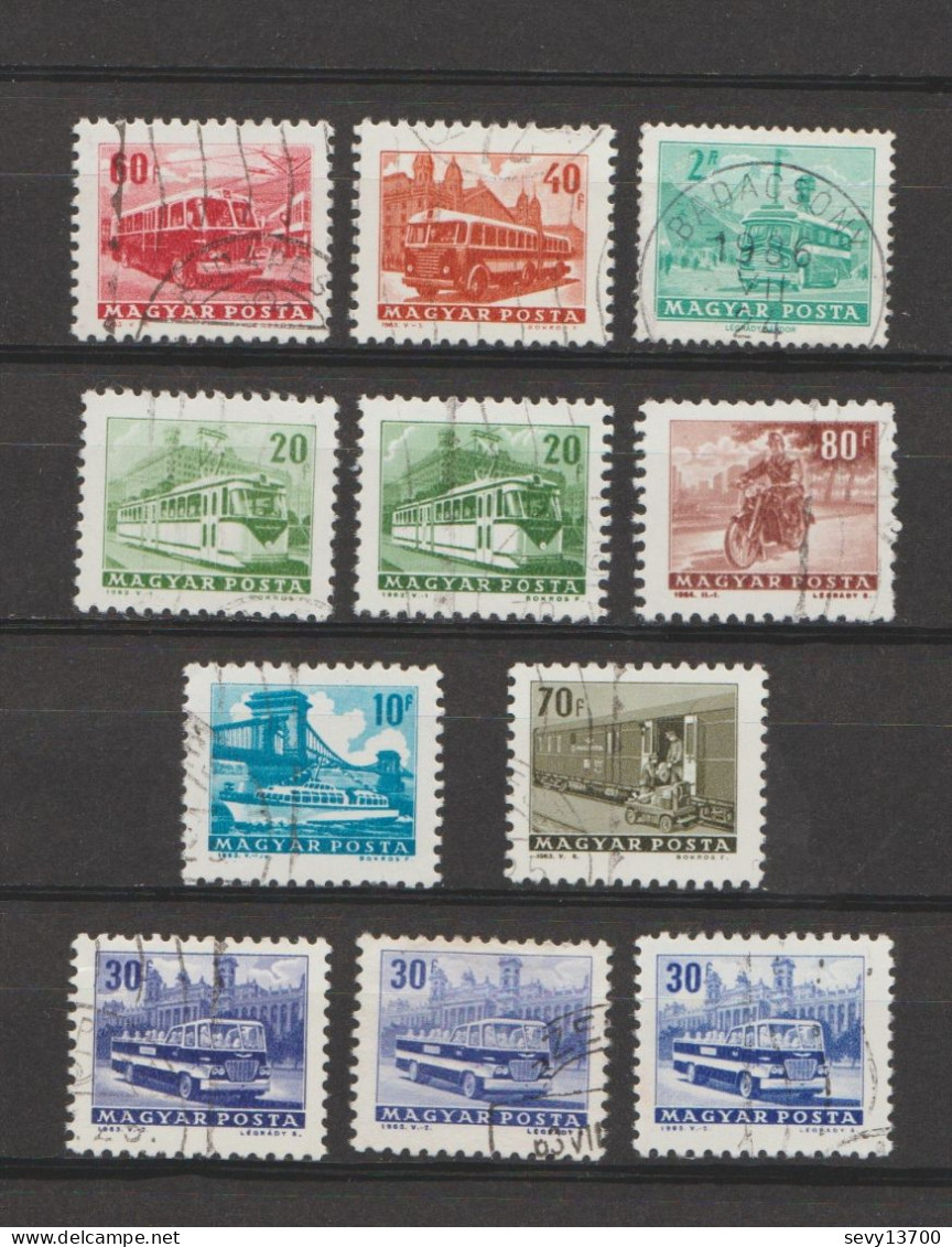 Hongrie  - Magyar Posta - Lot De 39 Timbres Les Transports - Train, Bus, Auto, Bateaux, Montgolfière, Motos - Collezioni