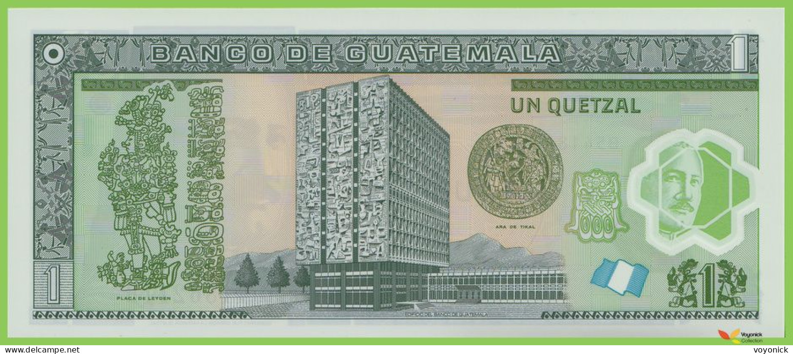 Voyo GUATEMALA 1 Quetzal 2012 P115d B603c B-D UNC Polymer - Guatemala