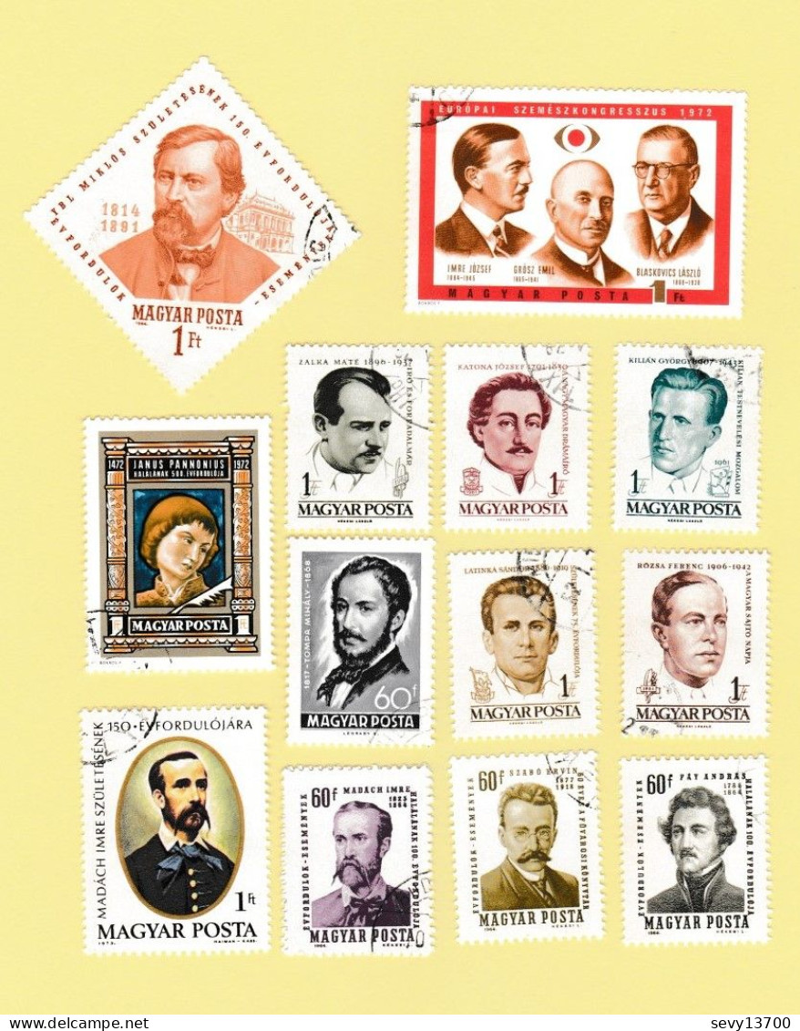 Hongrie - Magyar Posta - Lot De 32 Timbres Personnages, Personnalités - Collections