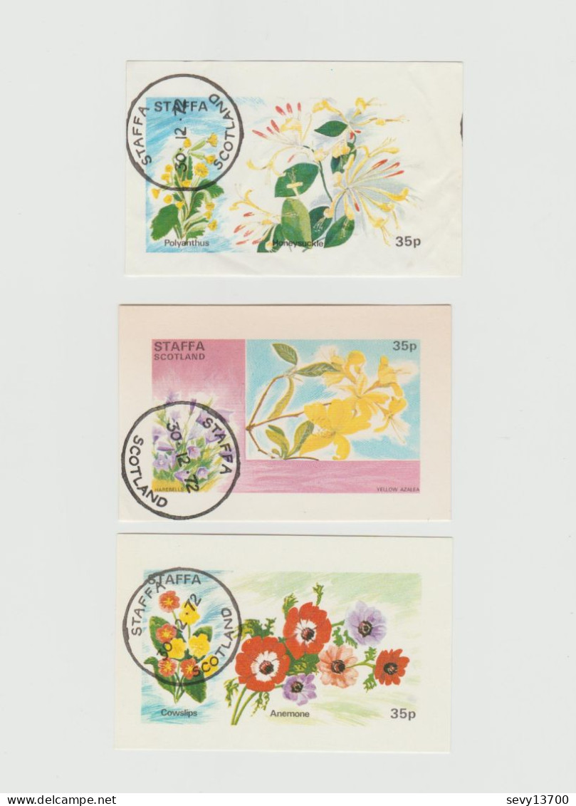 Ecosse - Staffa Scotland - Bloc De 8 Timbres Les Fleurs Et 3 Timbres Fleurs - Année 1972 - Ecosse
