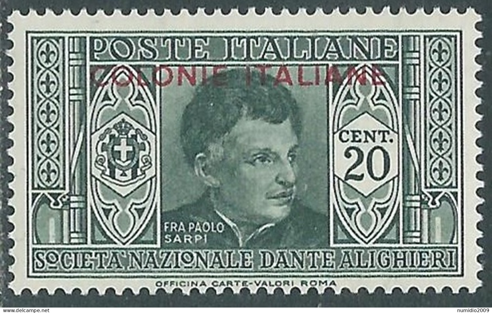 1932 EMISSIONI GENERALI DANTE 20 CENT MNH ** - RA23-3 - General Issues