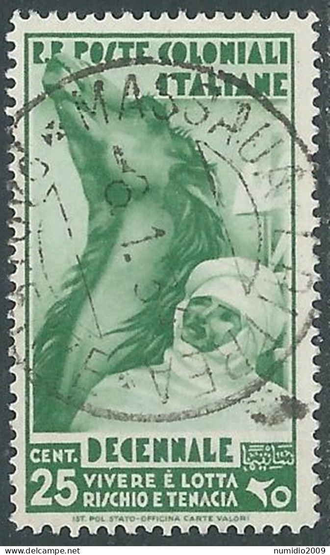 1933 EMISSIONI GENERALI USATO DECENNALE 25 CENT - RA6-7 - General Issues