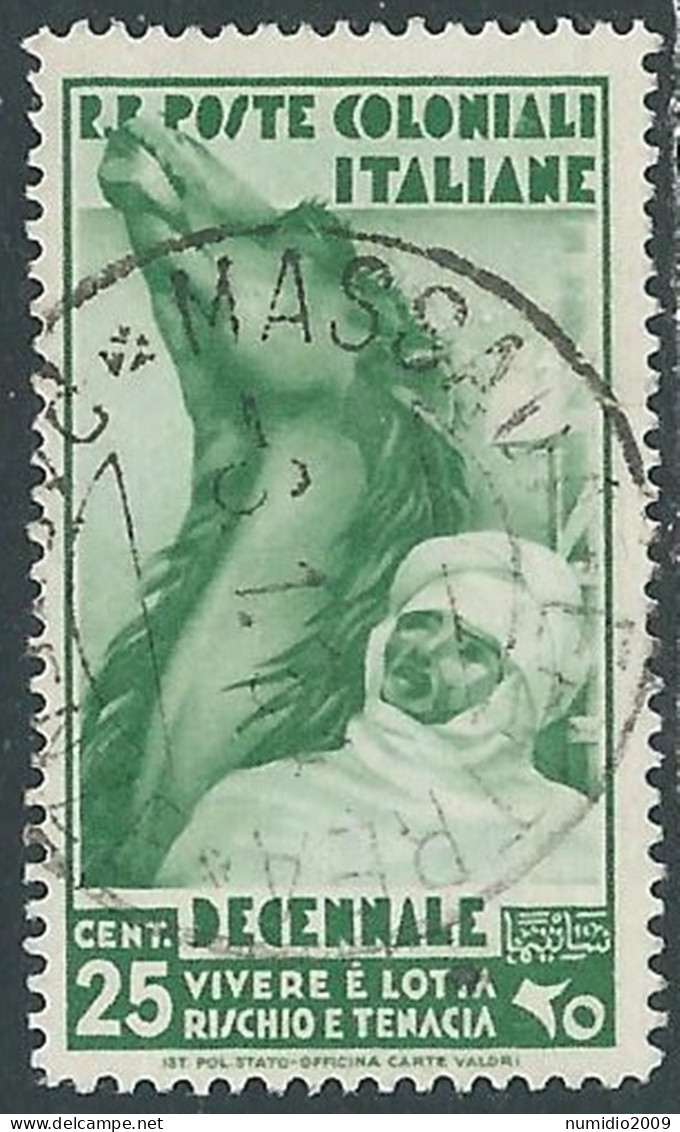 1933 EMISSIONI GENERALI USATO DECENNALE 25 CENT - RA6-9 - General Issues