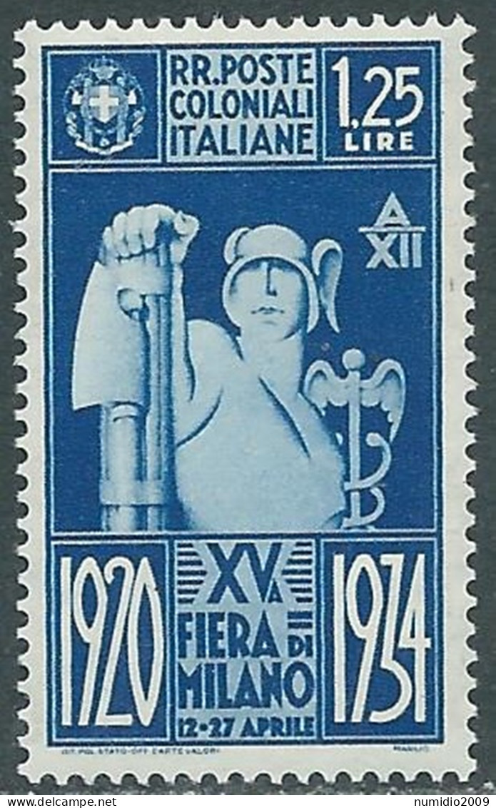 1934 EMISSIONI GENERALI FIERA DI MILANO 1,25 LIRE MNH ** - RA23-3 - General Issues