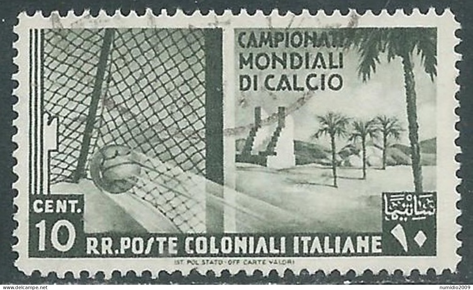 1934 EMISSIONI GENERALI USATO MONDIALI DI CALCIO 10 CENT - RA6-7 - Emissioni Generali