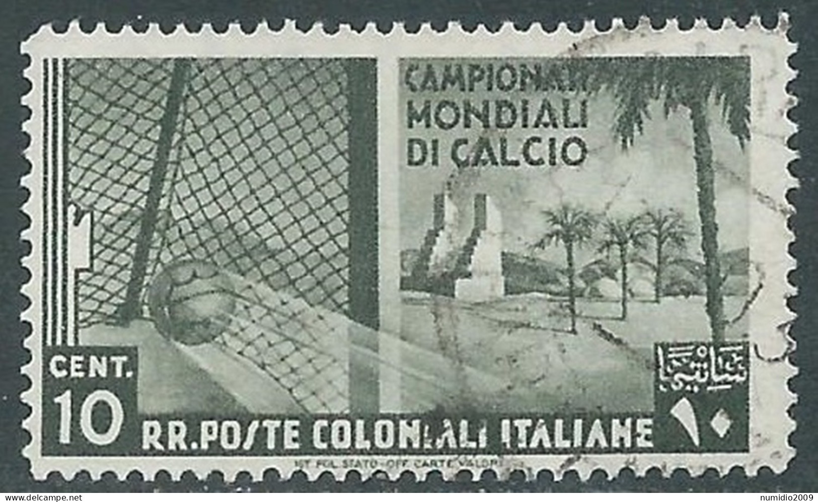 1934 EMISSIONI GENERALI USATO MONDIALI DI CALCIO 10 CENT - RA6-8 - Algemene Uitgaven