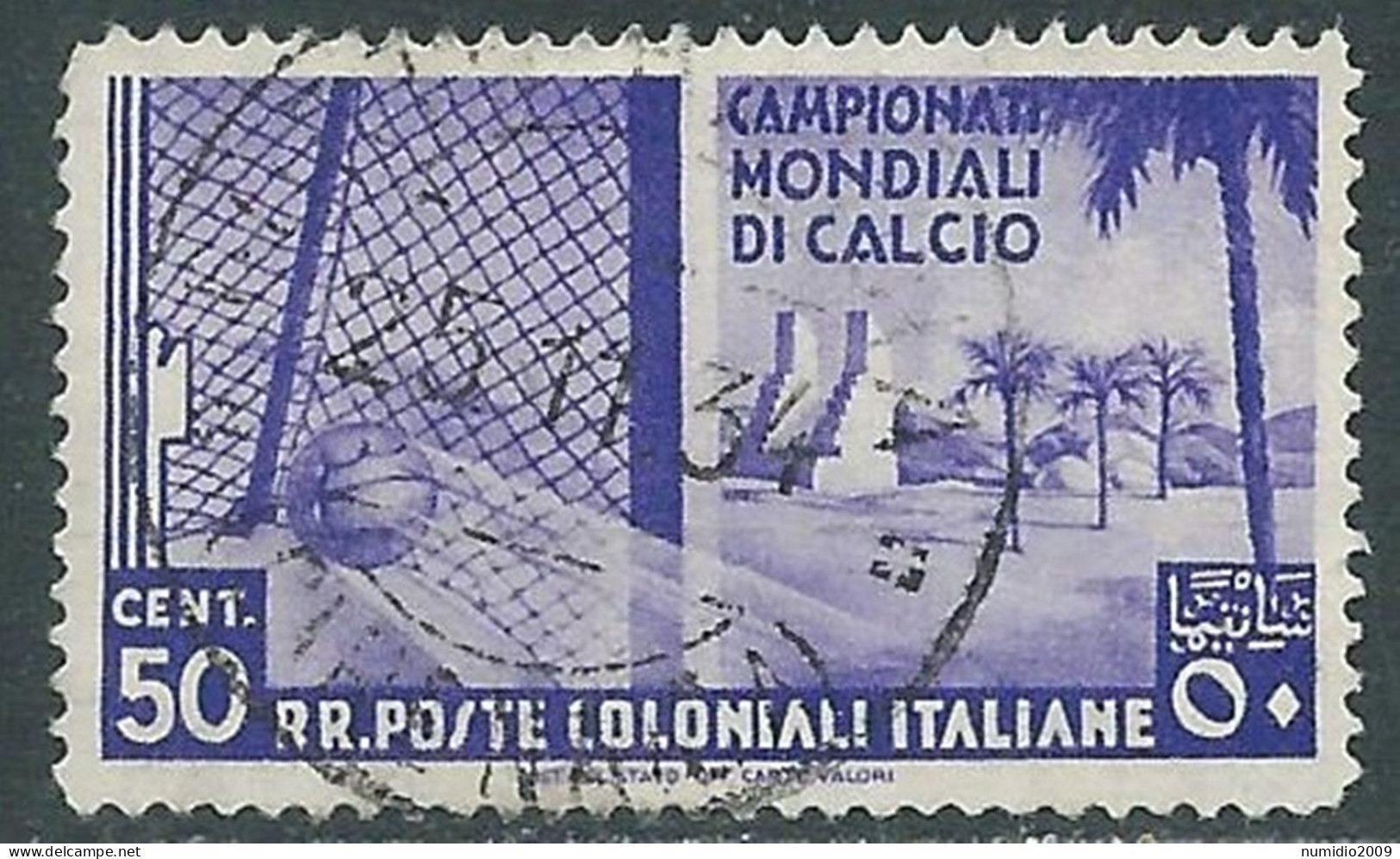 1934 EMISSIONI GENERALI USATO MONDIALI DI CALCIO 50 CENT - RA6-3 - Amtliche Ausgaben