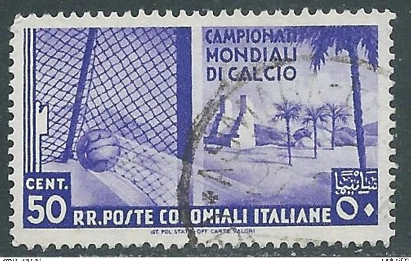 1934 EMISSIONI GENERALI USATO MONDIALI DI CALCIO 50 CENT - RA6-4 - Amtliche Ausgaben