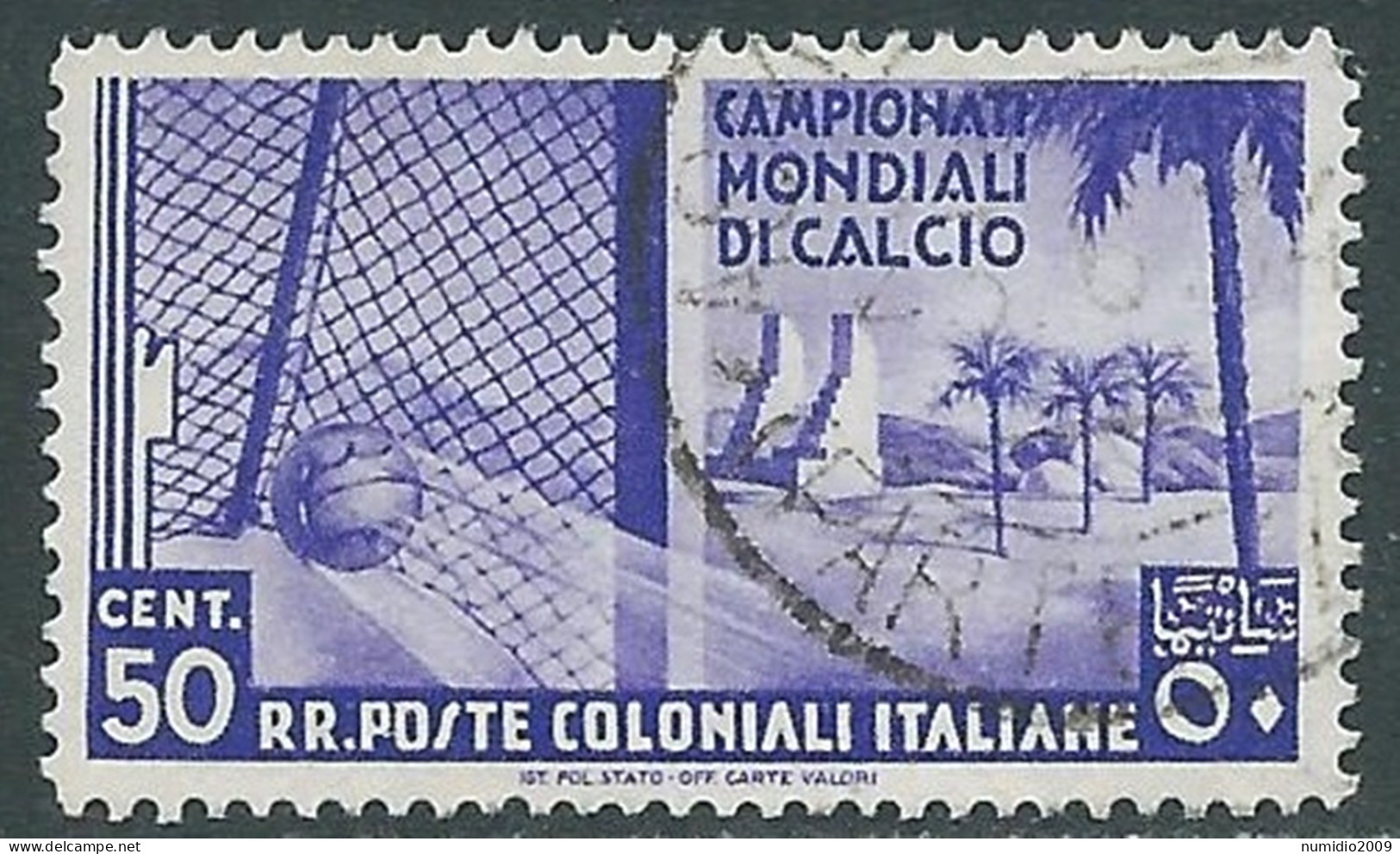 1934 EMISSIONI GENERALI USATO MONDIALI DI CALCIO 50 CENT - RA6-6 - Emissions Générales