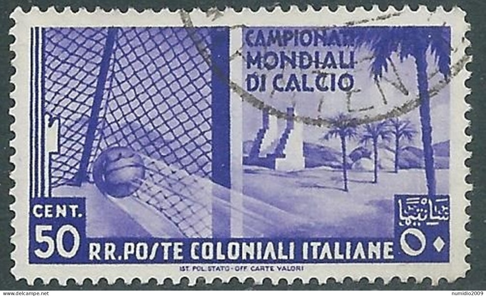 1934 EMISSIONI GENERALI USATO MONDIALI DI CALCIO 50 CENT - RA6-7 - Algemene Uitgaven