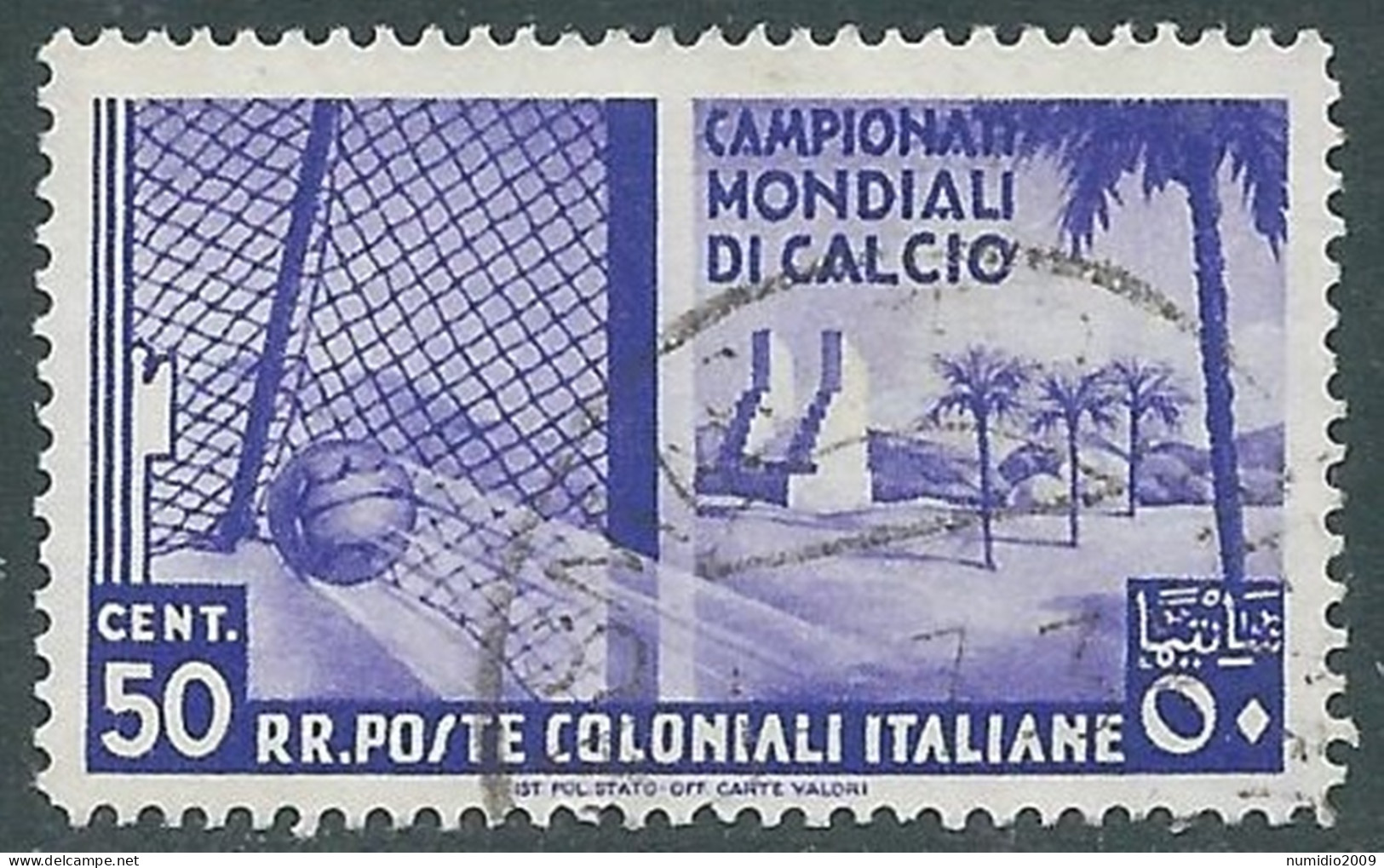 1934 EMISSIONI GENERALI USATO MONDIALI DI CALCIO 50 CENT - RA6-8 - Amtliche Ausgaben