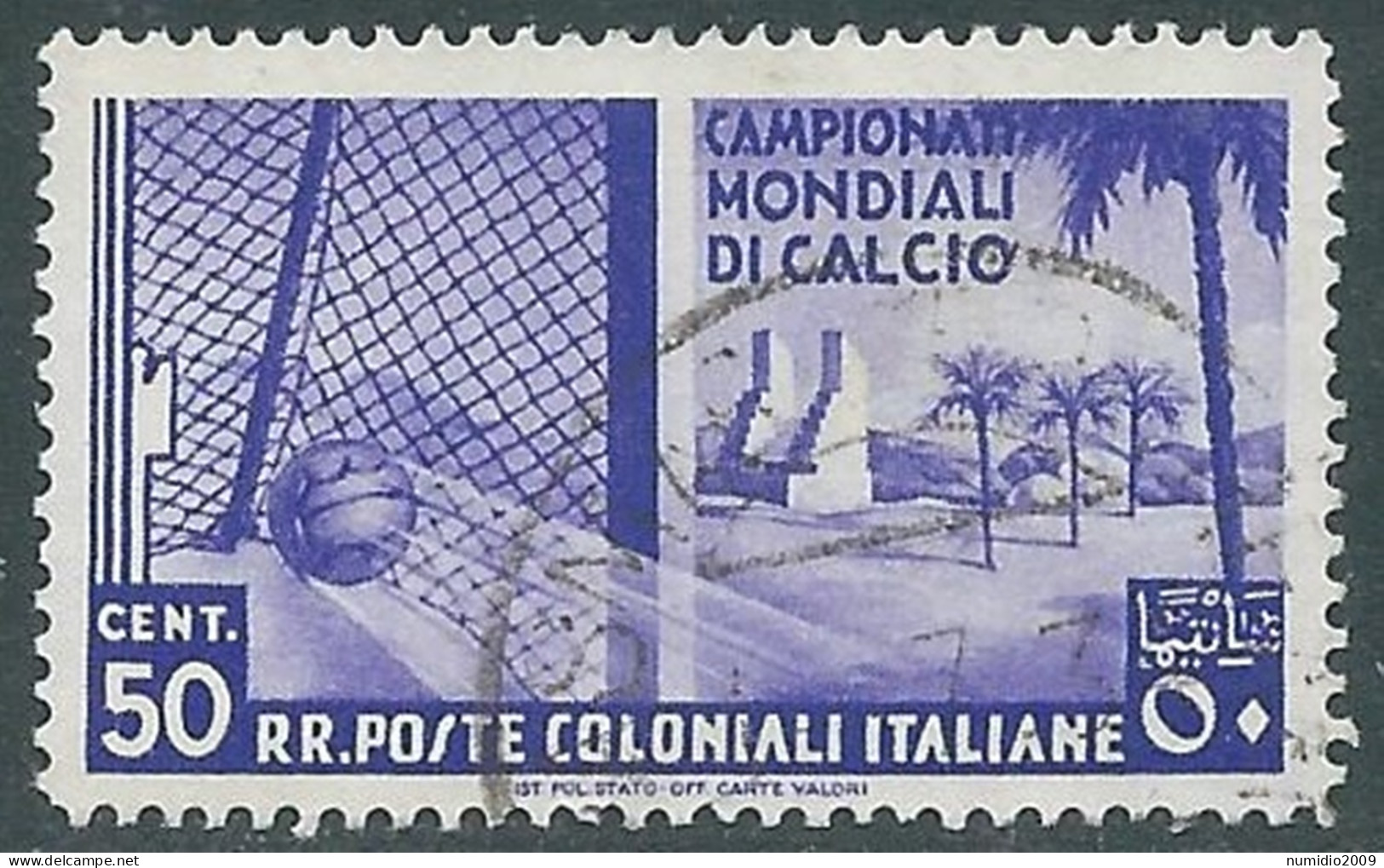 1934 EMISSIONI GENERALI USATO MONDIALI DI CALCIO 50 CENT - RA6-8 - Emissions Générales