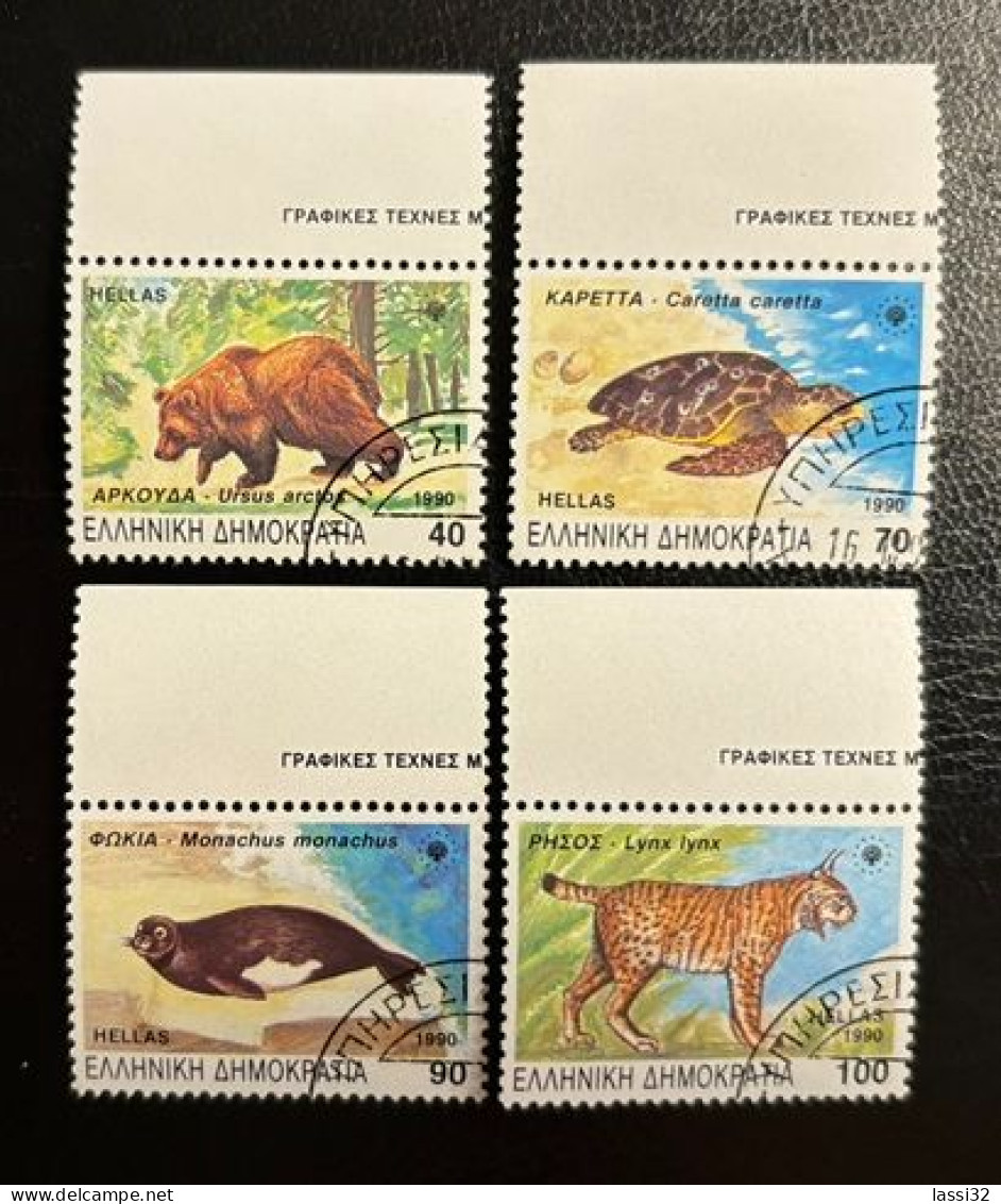 GREECE,1990, RARE AND ENDANGERED ANIMALS , USED - Unused Stamps