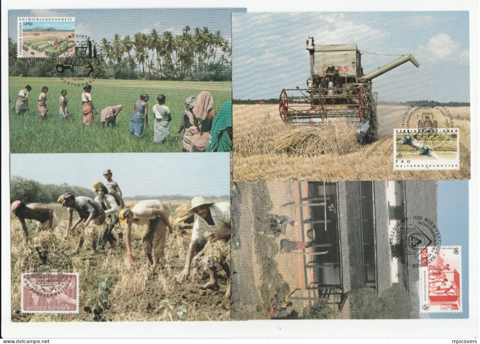 Collection AGRICULTURE Postcards 1980s UNITED NATIONS Incl Ethnic Postcard . Maximun Cards Cover Stamps Fdc Un Vienna - Collezioni E Lotti